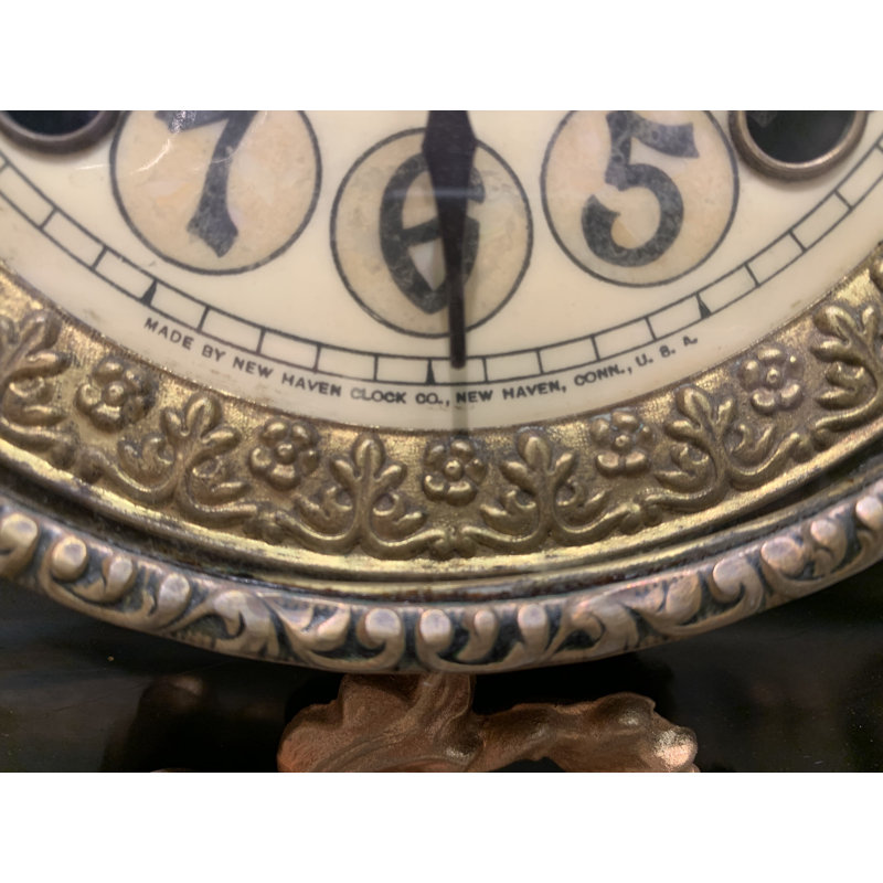 Astoria Grand Analogue Mahogany Mechanical Tabletop Clock in Black